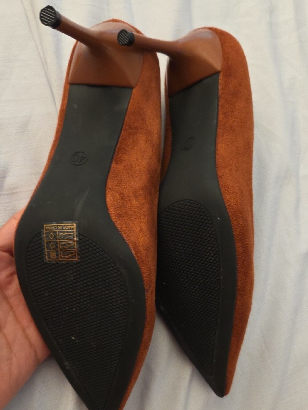 Women's Pointed Toe Suede Pumps in Brown - Picture 3 of 5